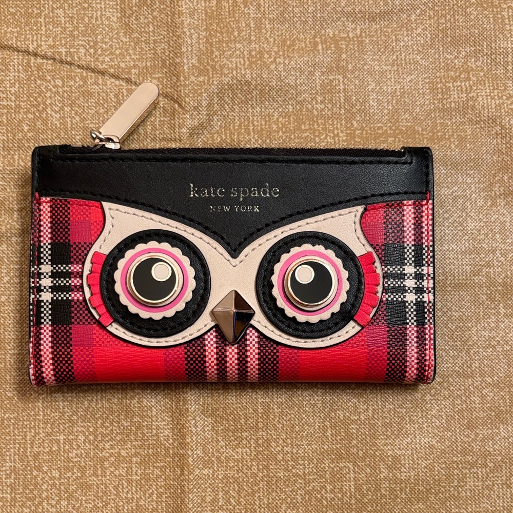 Kate Spade Red and Black Owl Wallet HTF